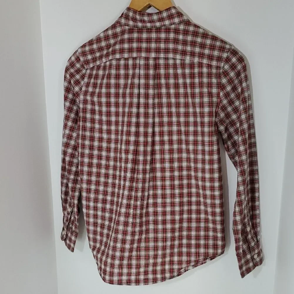 Polo by Ralph Lauren Boys Red Plaid Button Down Long Sleeve Shirt Size M 10-12